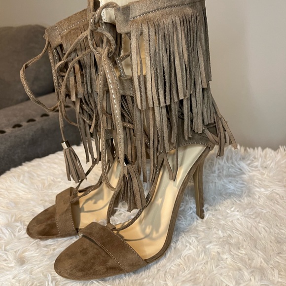 Sexy Wild Diva Fringe And Lace Up Heeled Sandals Size 7 1/2 - Picture 17 of 17